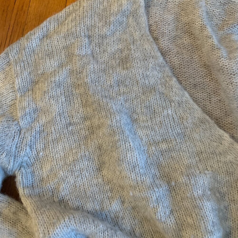 Free People Super Soft Deep V Alpaca and Wool Grey Sweater S - Picture 6 of 7